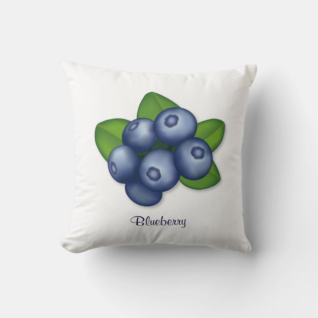 Moderne Food Art Blueberry Wohngestaltung Kissen (Vorderseite)
