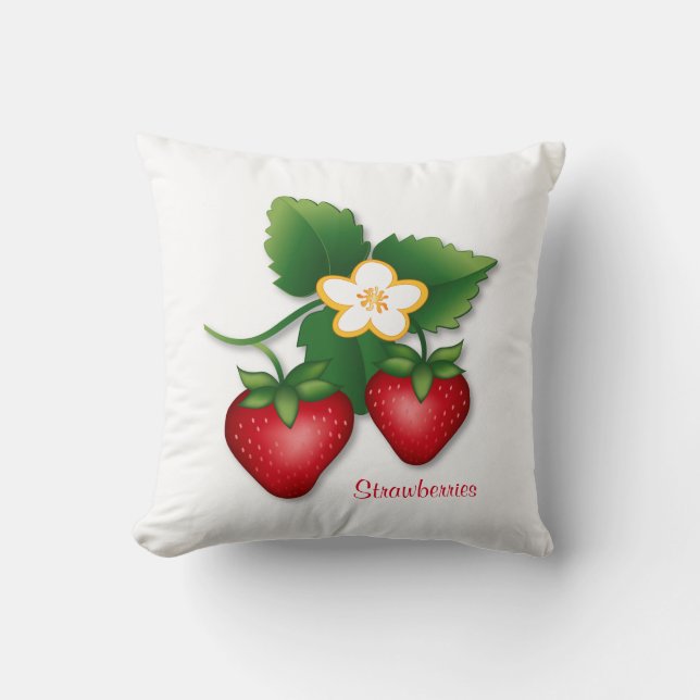 Moderne Food Art Strawberry Wohngestaltung Kissen (Vorderseite)