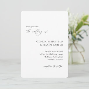 Moderne formelle Minimal Hochzeit Einladung