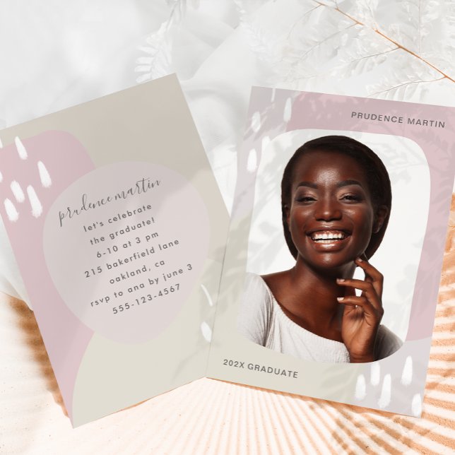 Moderne Formen Ein Foto Graduation Party Einladung (Von Creator hochgeladen)