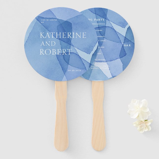 Moderne Formen für Hochzeiten Handfan Fächer (Vorne und Hinten)