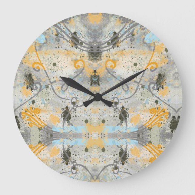 Moderne Formen und Farbe Große Wanduhr (Vorderseite)