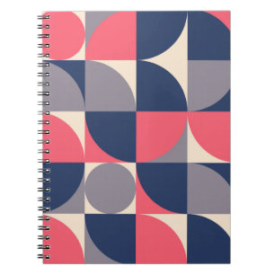 Moderne Formen und geometrische nahtlose Muster in Notizblock
