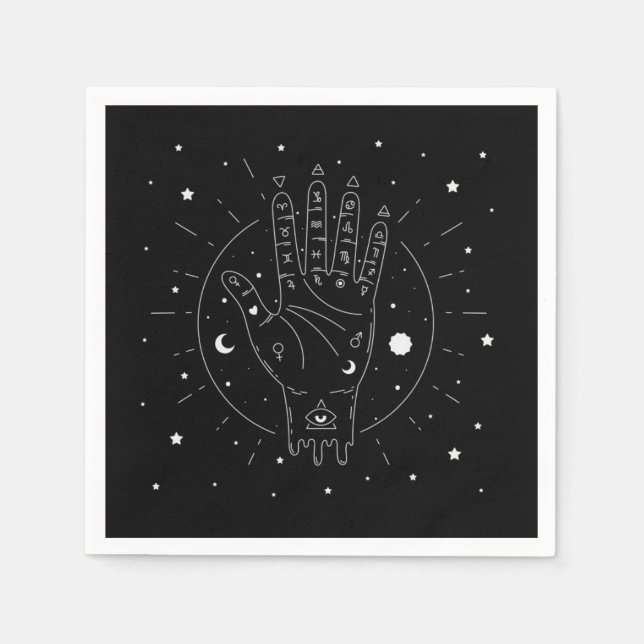 Moderne Fortune Teller Palmistry Mystic Serviette (Vorderseite)