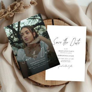 Moderne Foto-Abschluss der High School  Save The Date
