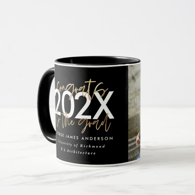 Moderne Foto-Abschluss mit Schwarz und Gold Tasse (Vorderseite Links)