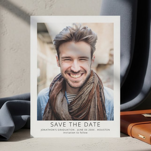 Moderne Foto-Abschlussfeier Save The Date (Von Creator hochgeladen)