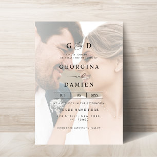 Moderne Foto Ampersand in einer Hochzeit Einladung