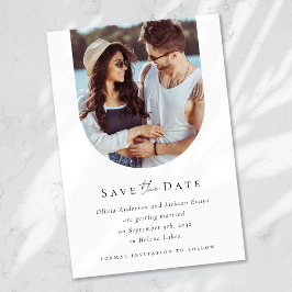 Moderne Foto Arch Calligraphy Wedding Save The Date