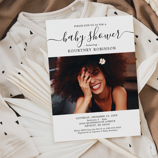 Moderne Foto Babydusche Einladung (Von Creator hochgeladen)