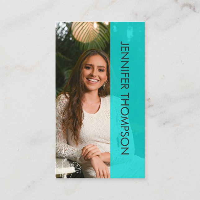 Moderne Foto Beruflich Green Business Card Visitenkarte (Vorderseite)