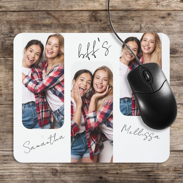 Moderne Foto BESTE FREUNDIN Freunde Personalisiert Mousepad (Von Creator hochgeladen)