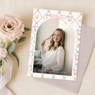 Moderne Foto-Bogen-Blumen-Abschluss-Dankeschön Postkarte