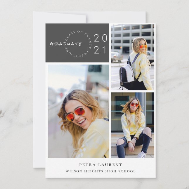 Moderne Foto Collage Abschluss Einladung (Vorderseite)