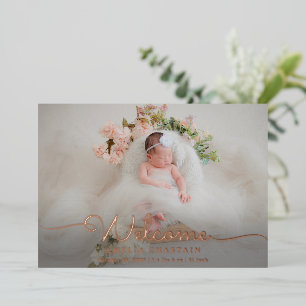 Moderne Foto-Collage Baby-Geburtsfolienankündigung Folieneinladung