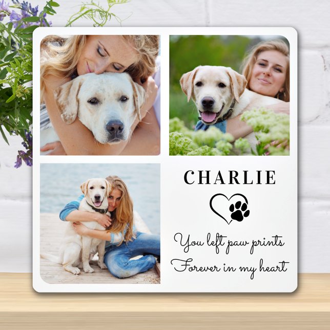 Moderne Foto Collage Custom Pet Dog Memorial Fotoplatte (Von Creator hochgeladen)