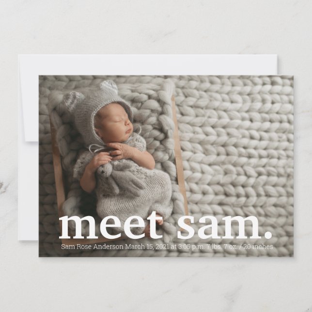 Moderne Foto-Collage, die GEBURTSANKÜNDIGUNG Einladung (Vorderseite)