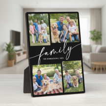 Moderne Foto-Collage-Familien-Schriftzug-Andenken