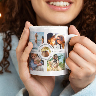 Moderne Foto-Collage für beste Freundinnen auf Leb Kaffeetasse