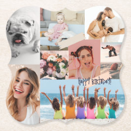 Moderne Foto Collage Glücklich Geburtstag Niedlich Untersetzer