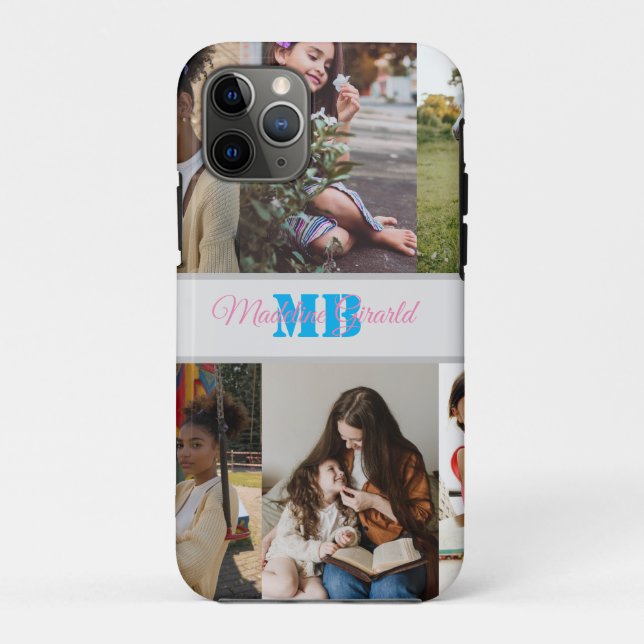 Moderne Foto Collage mit Monogramm iPad Air Cover (Rückseite)