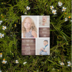 Moderne Foto Collage Mutter Tageskarte Einladung