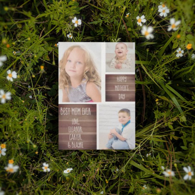 Moderne Foto Collage Mutter Tageskarte Einladung (Von Creator hochgeladen)