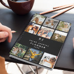 Moderne Foto Collage/Name 2025 Jährlich Planer<br><div class="desc">Trendy einfache Personal Schreibwaren 2025 jährlicher Planer. Das Design zeichnet sich durch ein modernes Monogramm-Layout und 9 Fotos Ihrer Wahl aus. Jährlicher Planer (12 Monate) mit offenen monatlichen Übersichten und wöchentlichen Planungsblättern. Der schwarze Hintergrund kann mit dem Werkzeug 'Weiter bearbeiten' in eine beliebige Farbe geändert werden.</div>