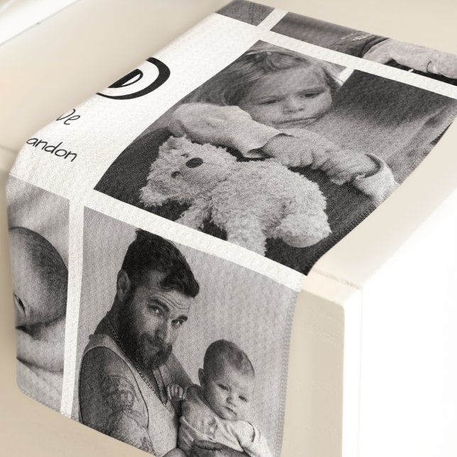 Moderne Foto Collage Nummer Eins Vater Golfhandtuch (Von Creator hochgeladen)