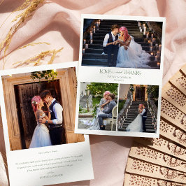 Moderne Foto Collage Typografy Nachricht Hochzeit Dankeskarte
