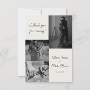 Moderne Foto Collage Wedding Dankeskarte