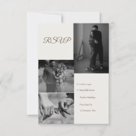 Moderne Foto Collage Wedding RSVP Karte