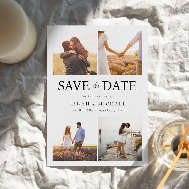 Moderne Foto Collage Wedding Save The Date (Von Creator hochgeladen)