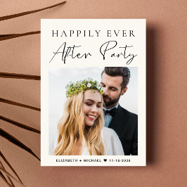 Moderne Foto Cream Wedding Empfang Einladung