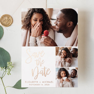 Moderne Foto-Folie-Save-the-Date-Ankündigung Folieneinladung