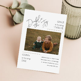 Moderne Foto Gemeinsam Kinder Geschwister Geburtst Einladung