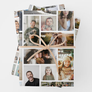 Moderne Foto-Gitter-Collage 'Erstelle deine eigene Geschenkpapier Set