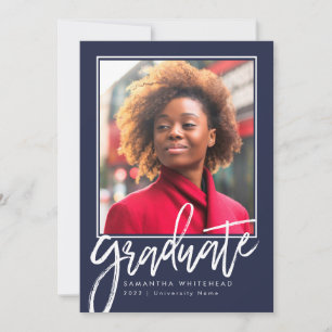 Moderne Foto Graduate Ankündigung Navy Blue 2022