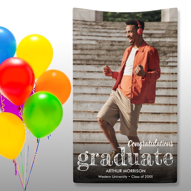 Moderne Foto Graduation Party Banner (Von Creator hochgeladen)