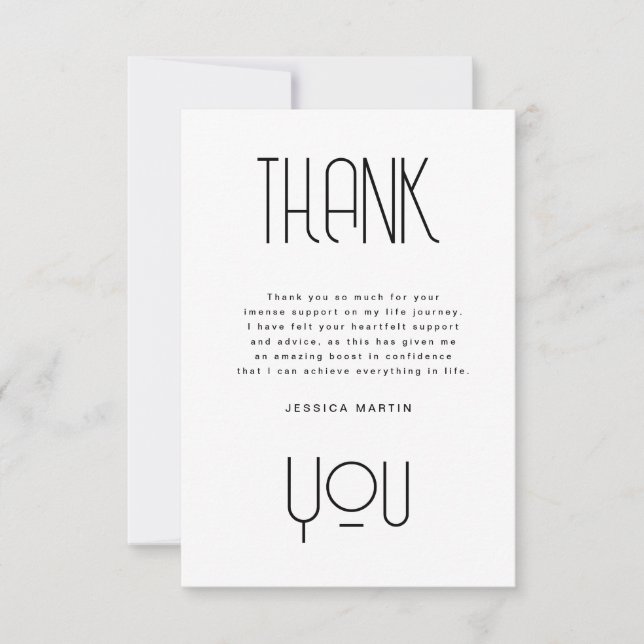 Moderne Foto Graduation Party einladen Dankeskarte (Vorderseite)