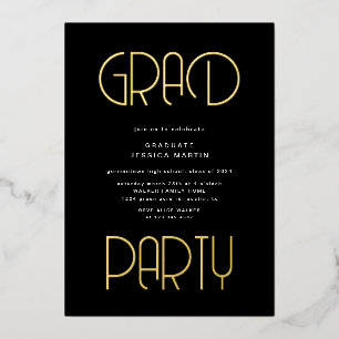 Moderne Foto Graduation Party für Typografie Folieneinladung