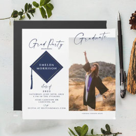 Moderne Foto Graduation Party Magnetische Einladun Magnetkarte