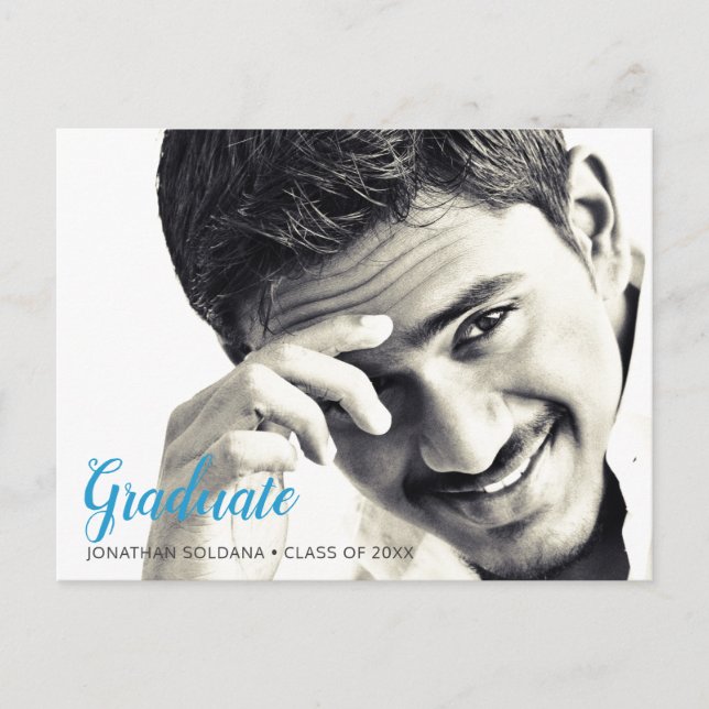 Moderne Foto Graduation Party Postkarte (Vorderseite)