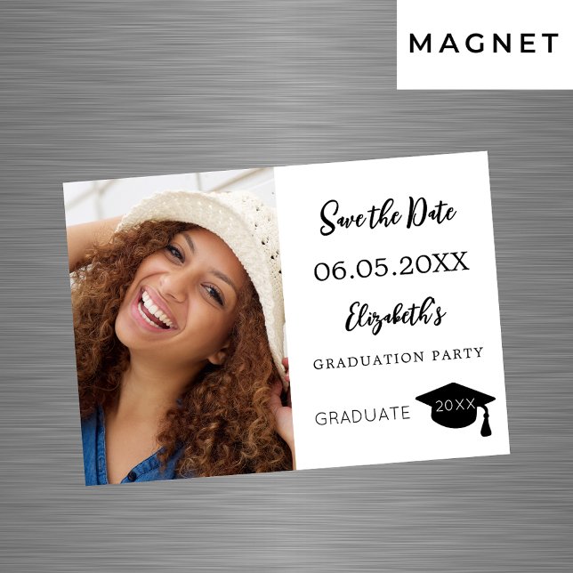 Moderne Foto Graduation Party Save the Date Karte (Von Creator hochgeladen)