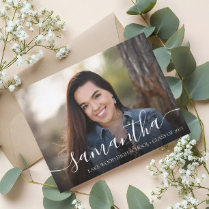 Moderne Foto-Graduierungspartei für Skripttypograf Einladung