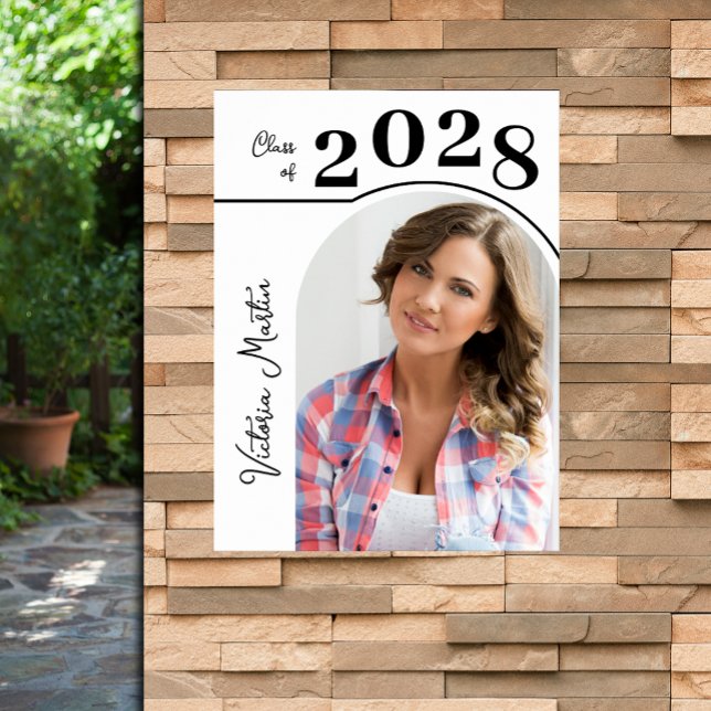 Moderne Foto Graduierungspartei Poster (Modern arch photo graduation party poster - PRINTED and/or INSTANT DOWNLOAD)