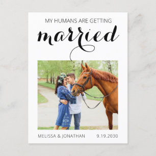 Moderne Foto Haustiere Hochzeit retten das Datum Ankündigungspostkarte