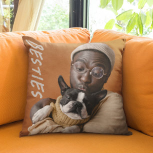 Moderne Foto Haustiere Hunde Besties BESTE FREUNDI Kissen