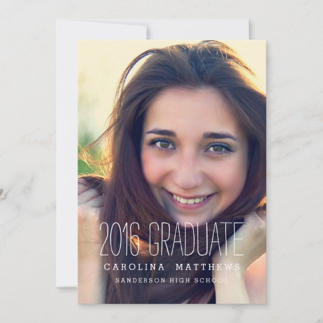 Moderne Foto High School 2016 Graduation Party Einladung (Vorderseite)