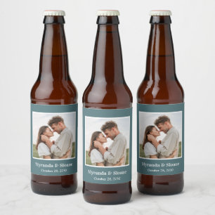 Moderne Foto-Hochzeit Bierflaschenetikett